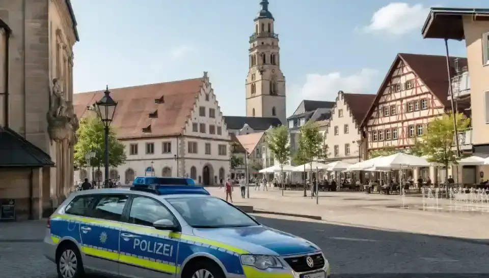 Polizeipräsenz bei Nacht in Aalen – Symbolbild