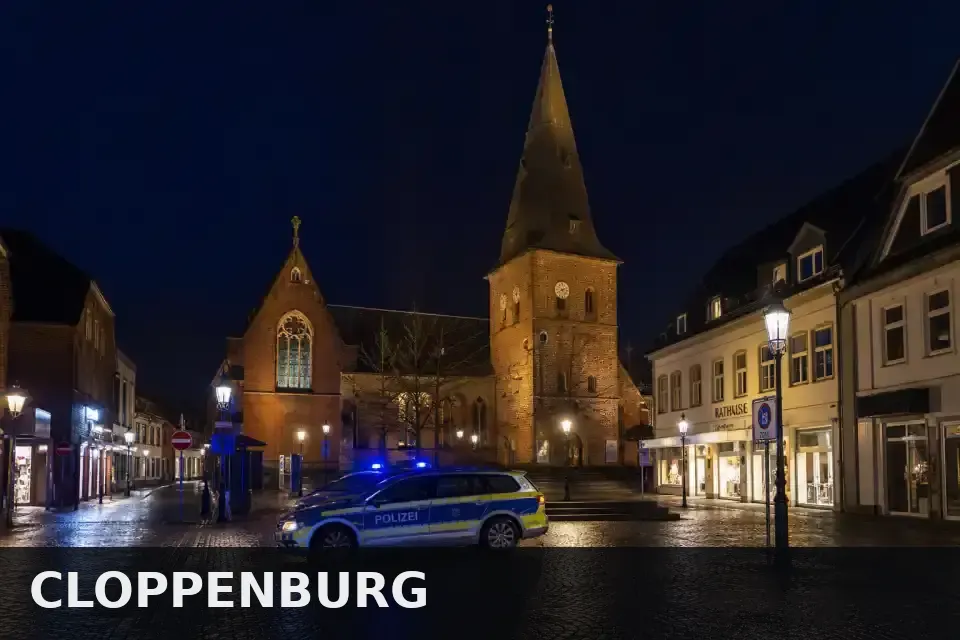 Polizeipräsenz bei Nacht in Cloppenburg – Symbolbild