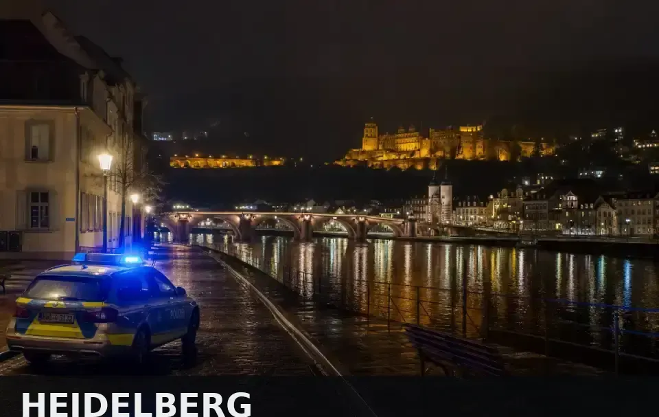 Polizeipräsenz bei Nacht in Heidelberg – Symbolbild