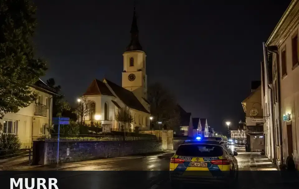 Polizeipräsenz bei Nacht in Murr – Symbolbild
