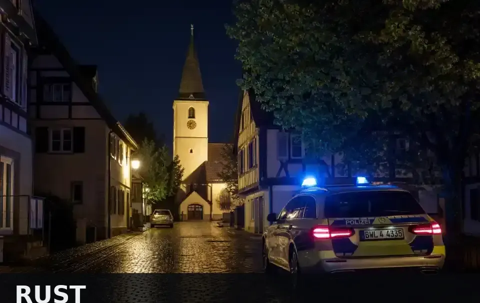 Polizeipräsenz bei Nacht in Rust – Symbolbild