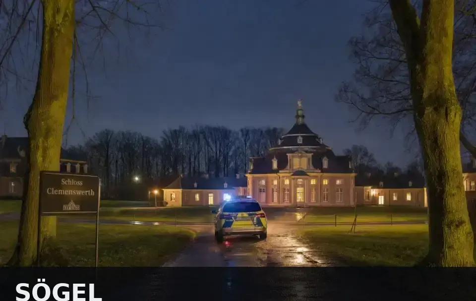 Polizeipräsenz bei Nacht in Sögel – Symbolbild